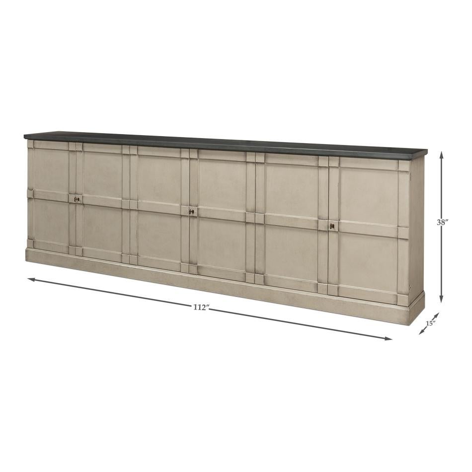 Country Washed Gray Painted Sideboard For Sale 2