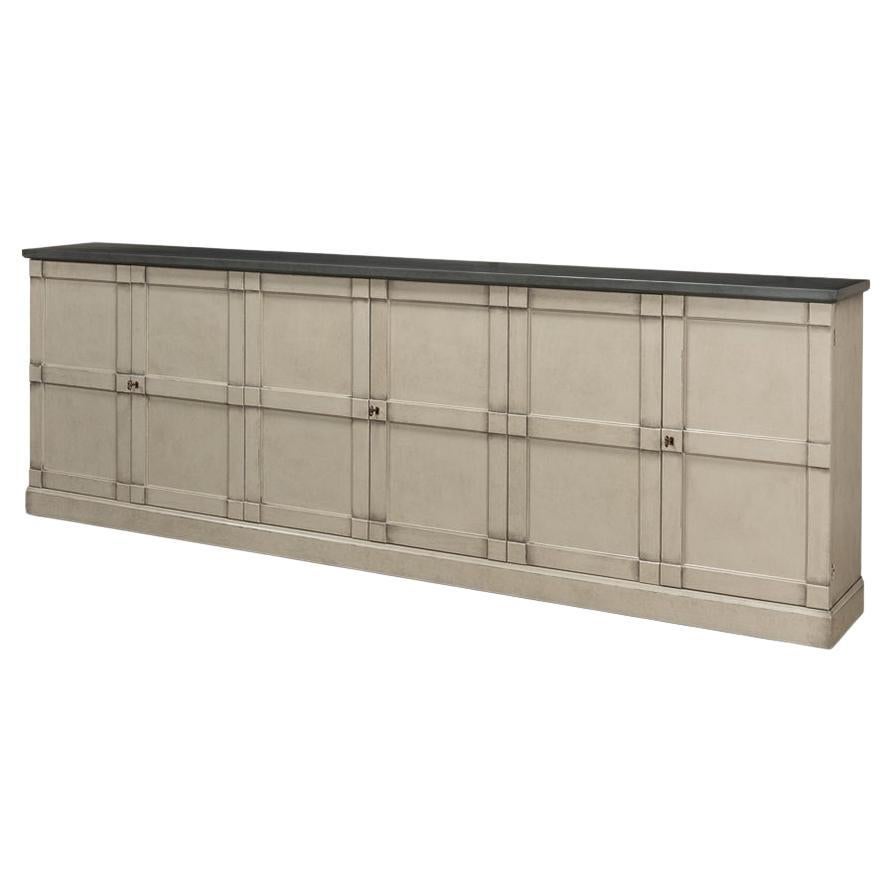 Country Washed Gray Painted Sideboard For Sale