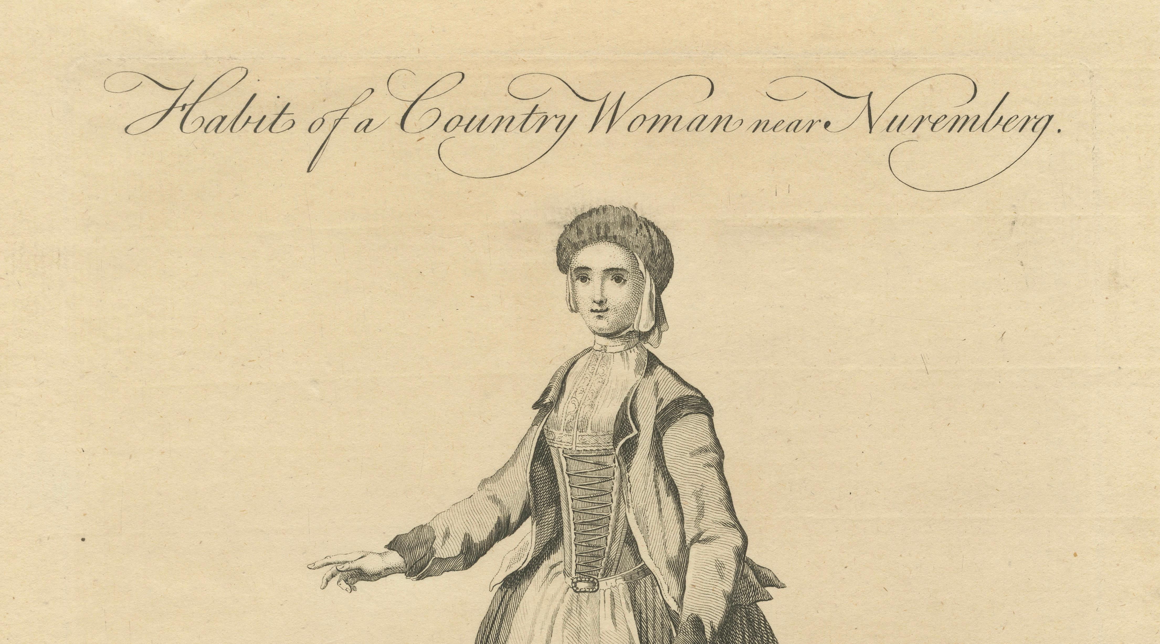 Country Woman near Nuremberg, Germany – Antique Costume Engraving, c.1795