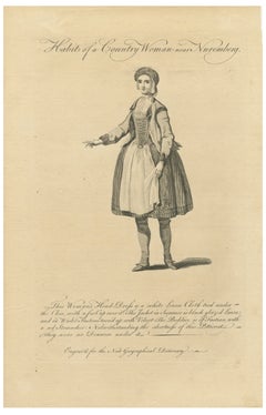 Country Woman near Nuremberg, Germany – Antique Costume Engraving, c.1795
