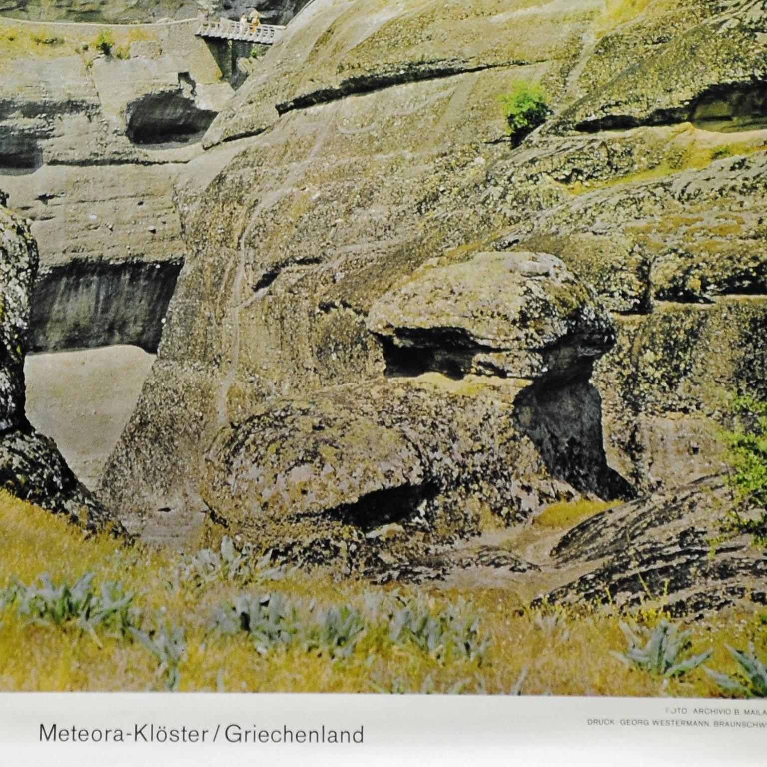 Pull-Down-Wandtafel Meteora Convents Griechenland Landschaftsgeschichte (Deutsch) im Angebot