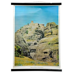 Countrycore Pull-Down Wall Chart Meteora Convents Greece Landscape History