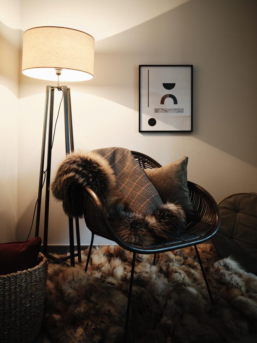 Modern Wool & Cashmere Throw Blanket with Fox Hem by Muchi Decor, Made in Italy For Sale