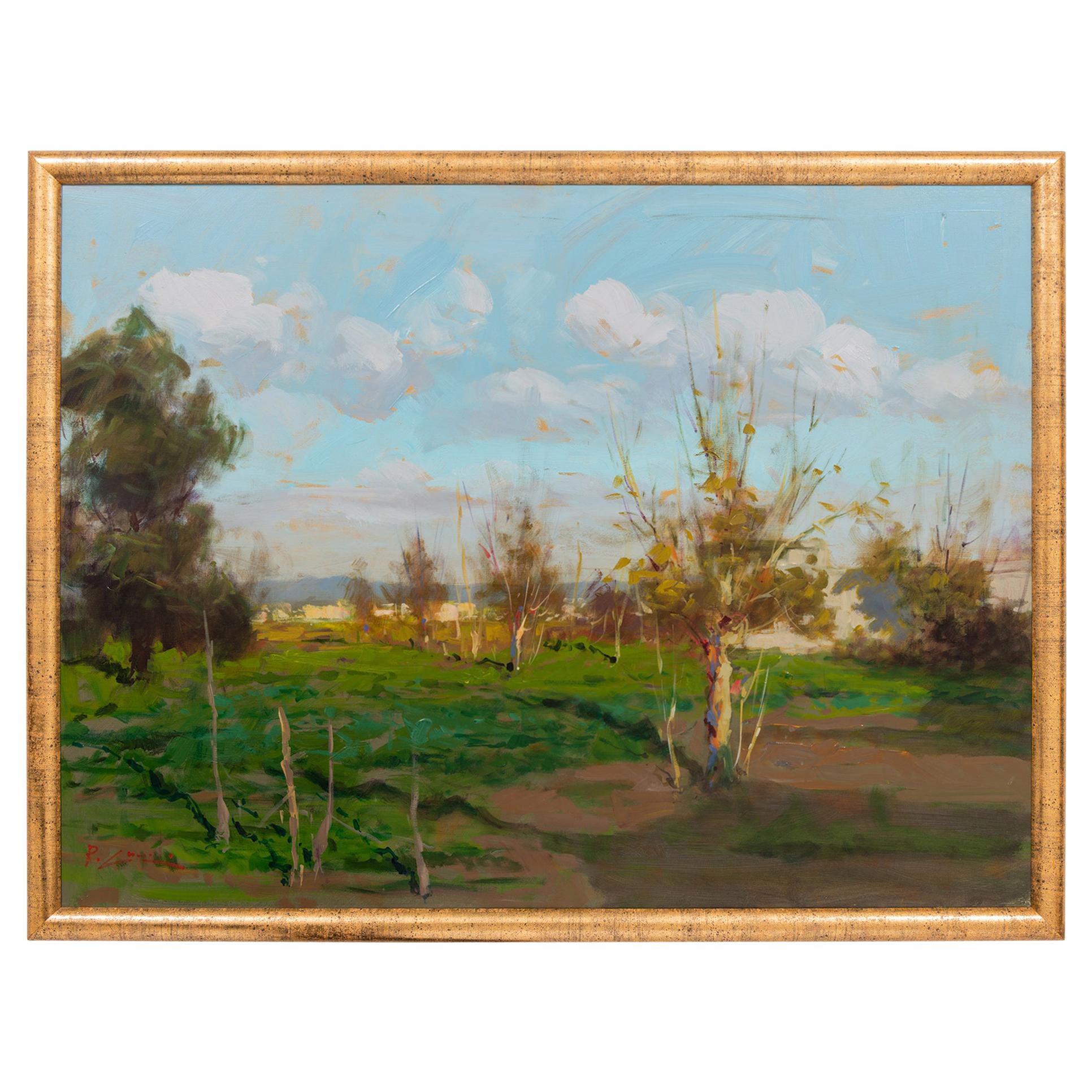 Peinture italienne Countryside en vente