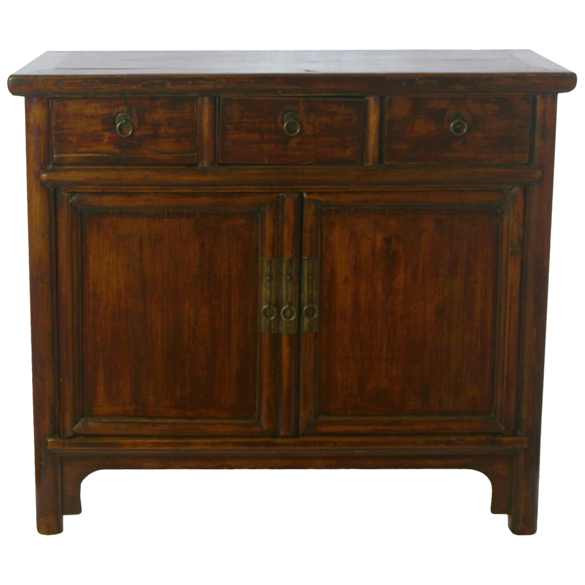 Countryside Three-Drawer Chinese Cabinet For Sale