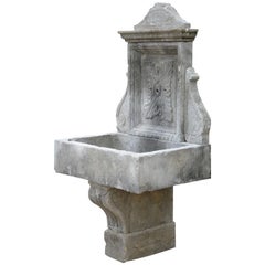 Countryside Wall Limestone Fountain from South of France