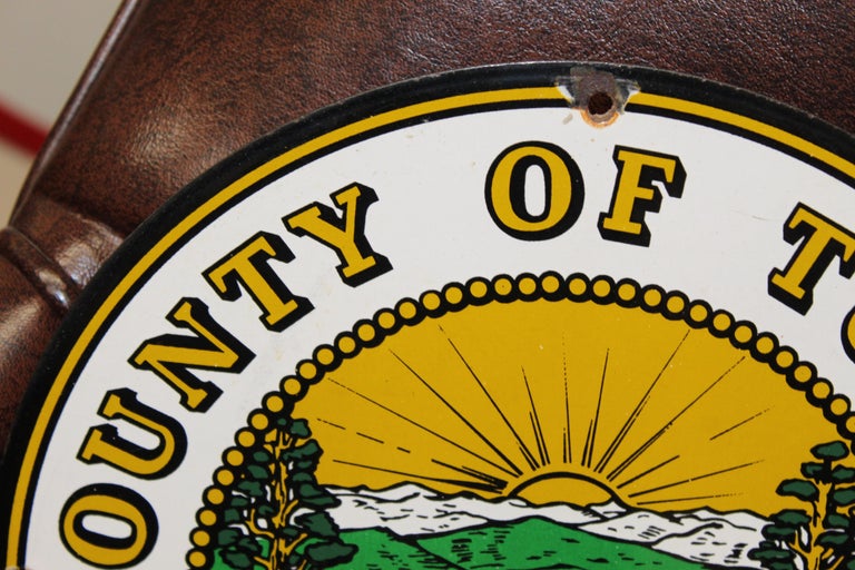 County of Tulare California Truck Door Porcelain Sign For Sale at 1stDibs