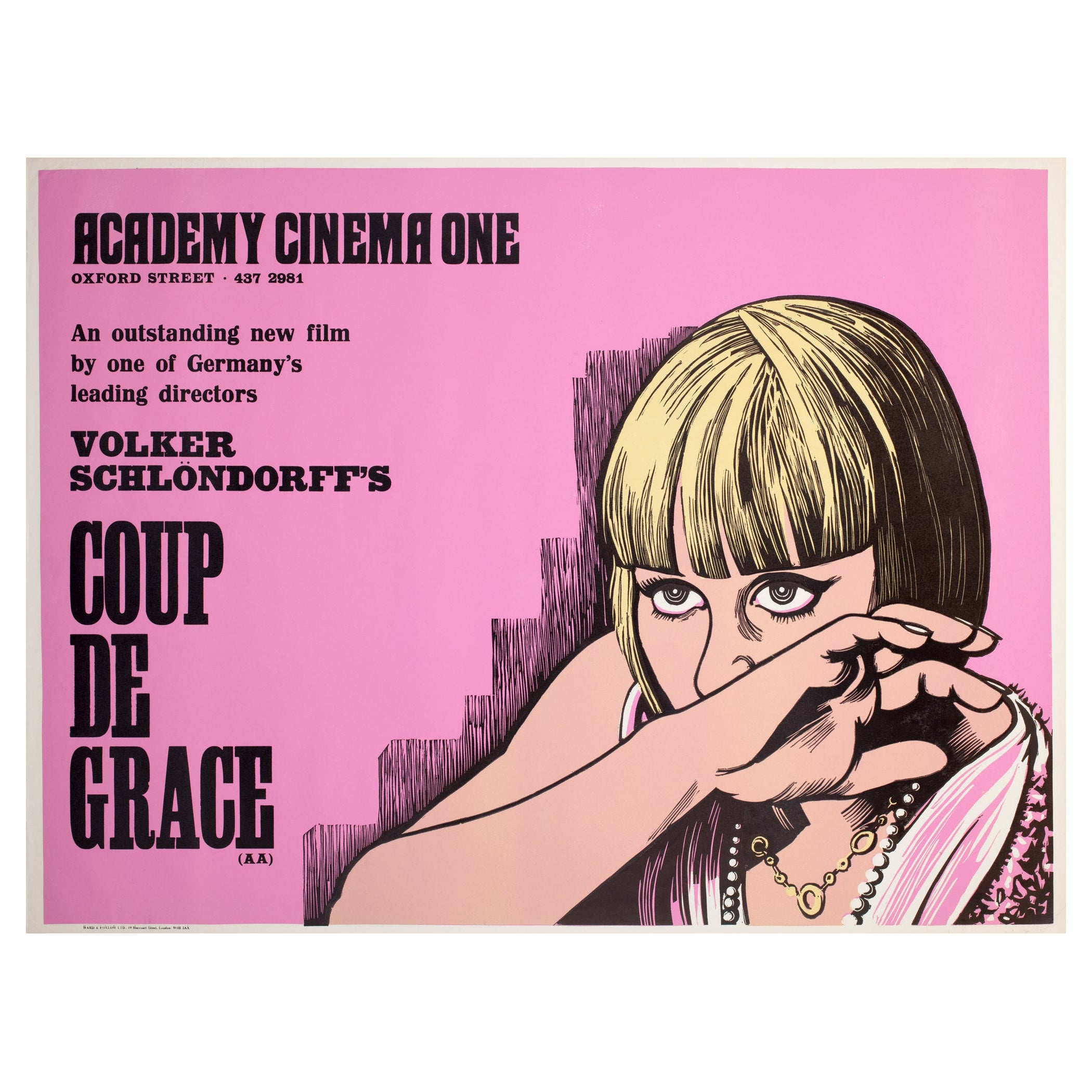 COUP DE GRACE 1974 London UK Quad Film Movie Poster, Strausfeld