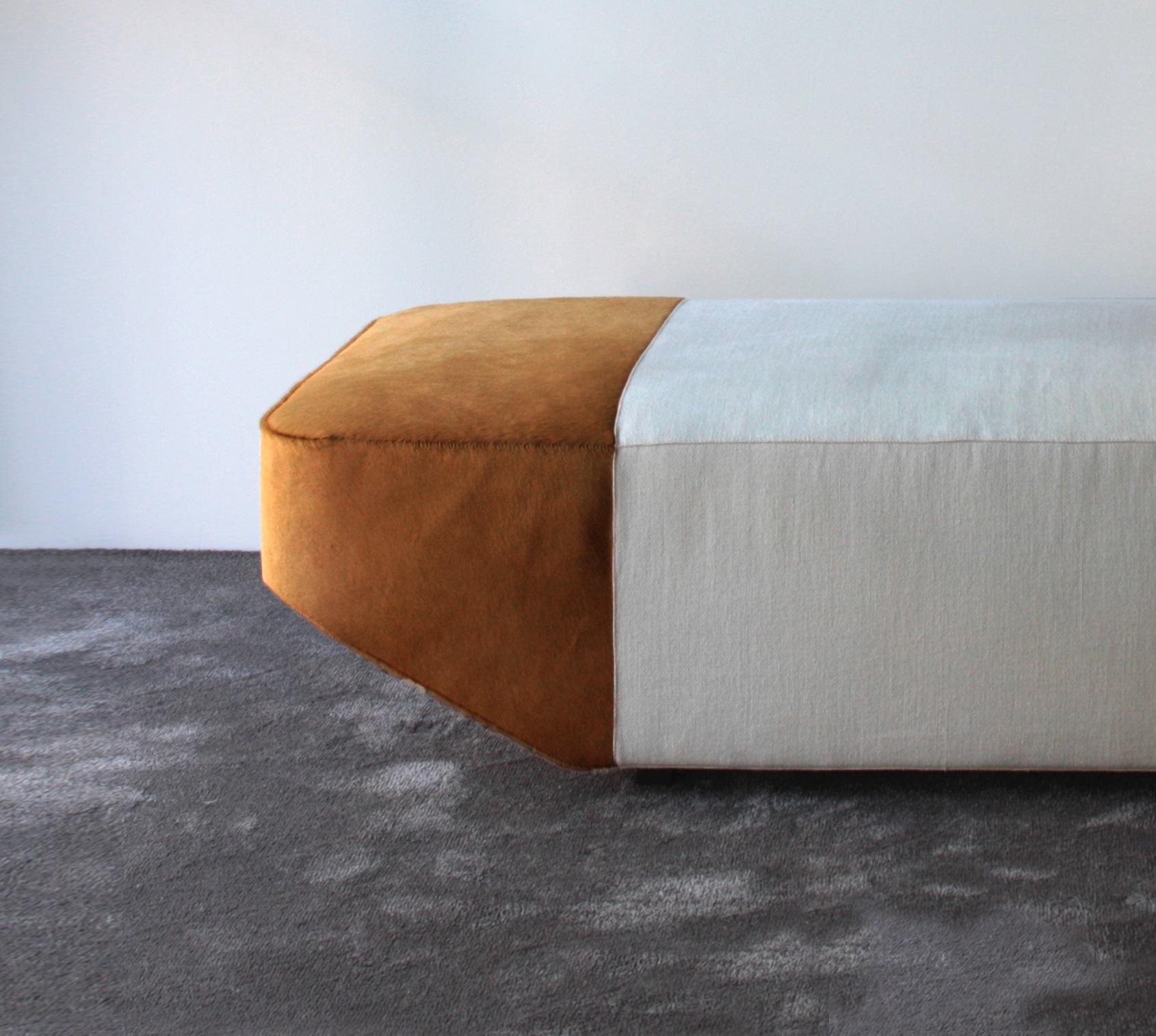 Italian Coupè 120 Beech And Charade 101 And Pony 1023 Upholstery Pouf by Casa Casati For Sale