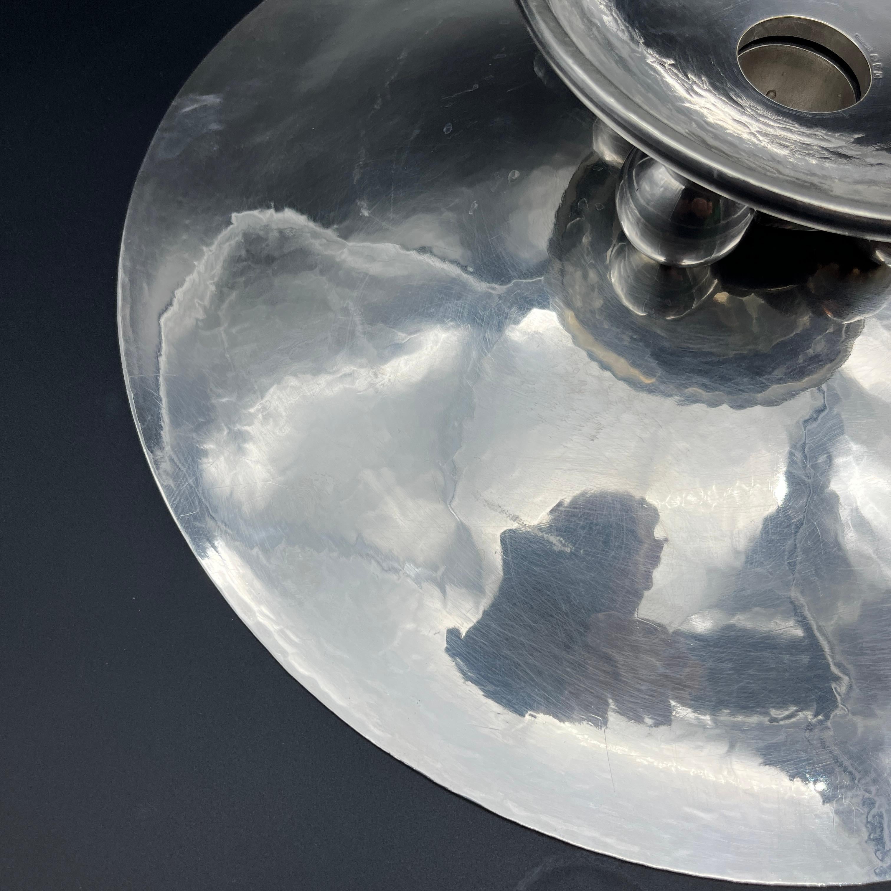 Plaqué argent Coupe Art Déco moderniste Luc Lanel pour Christofle 1933 paquebot Normandie en vente