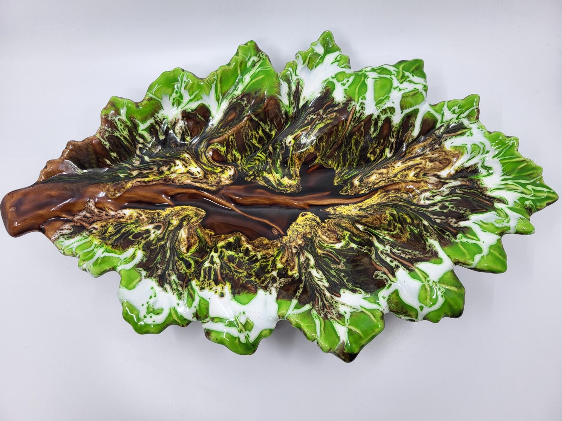 French Coupe décoration Vallauris Céramique Verte Francaise Côte-d'Azur 1970 Vintage For Sale
