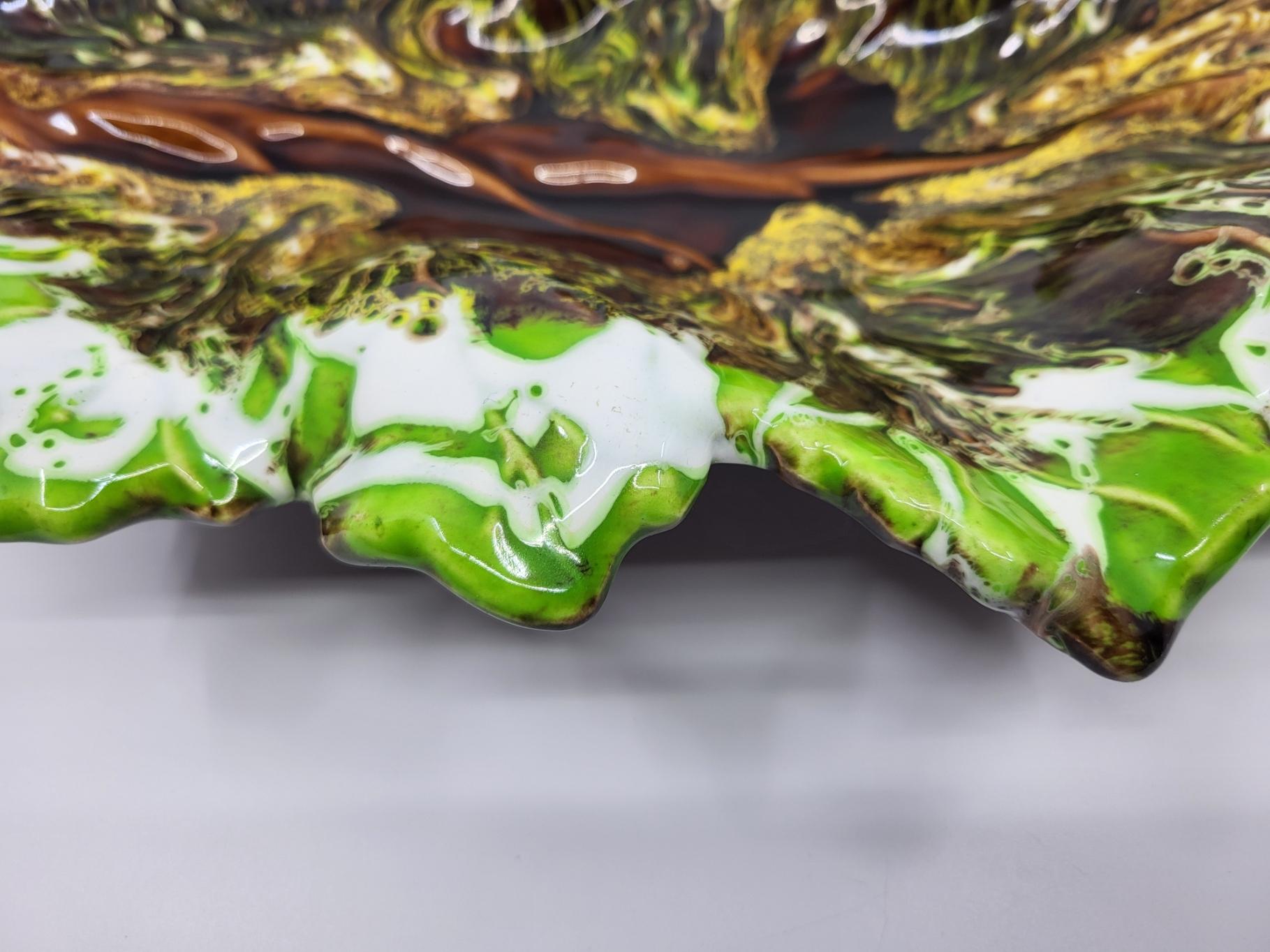 Ceramic Coupe décoration Vallauris Céramique Verte Francaise Côte-d'Azur 1970 Vintage For Sale