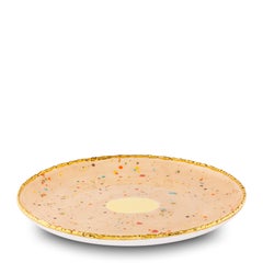 Contemporary Coupe Platter Gold Hand Painted Porcelain Tableware