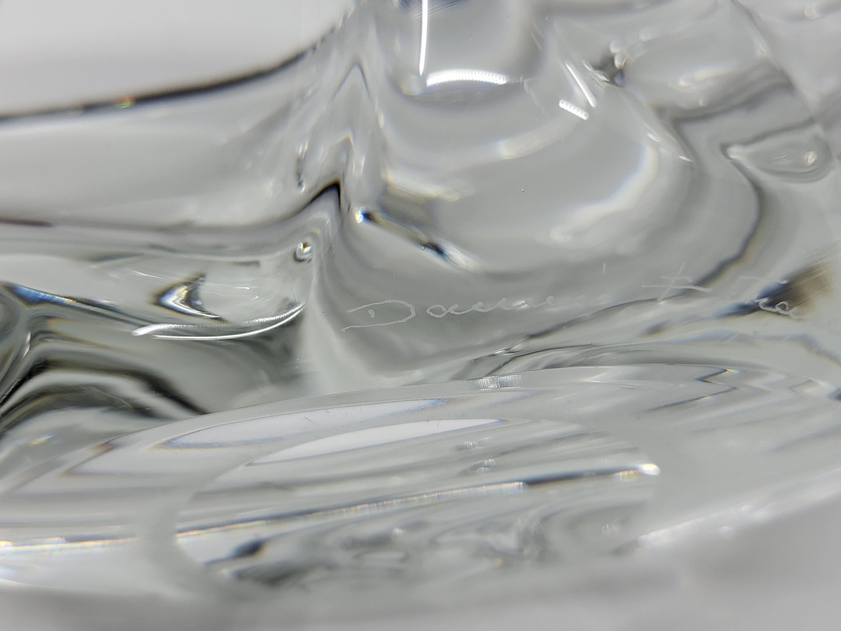 Coupe sculpturale Daum France en cristal in vendita 3