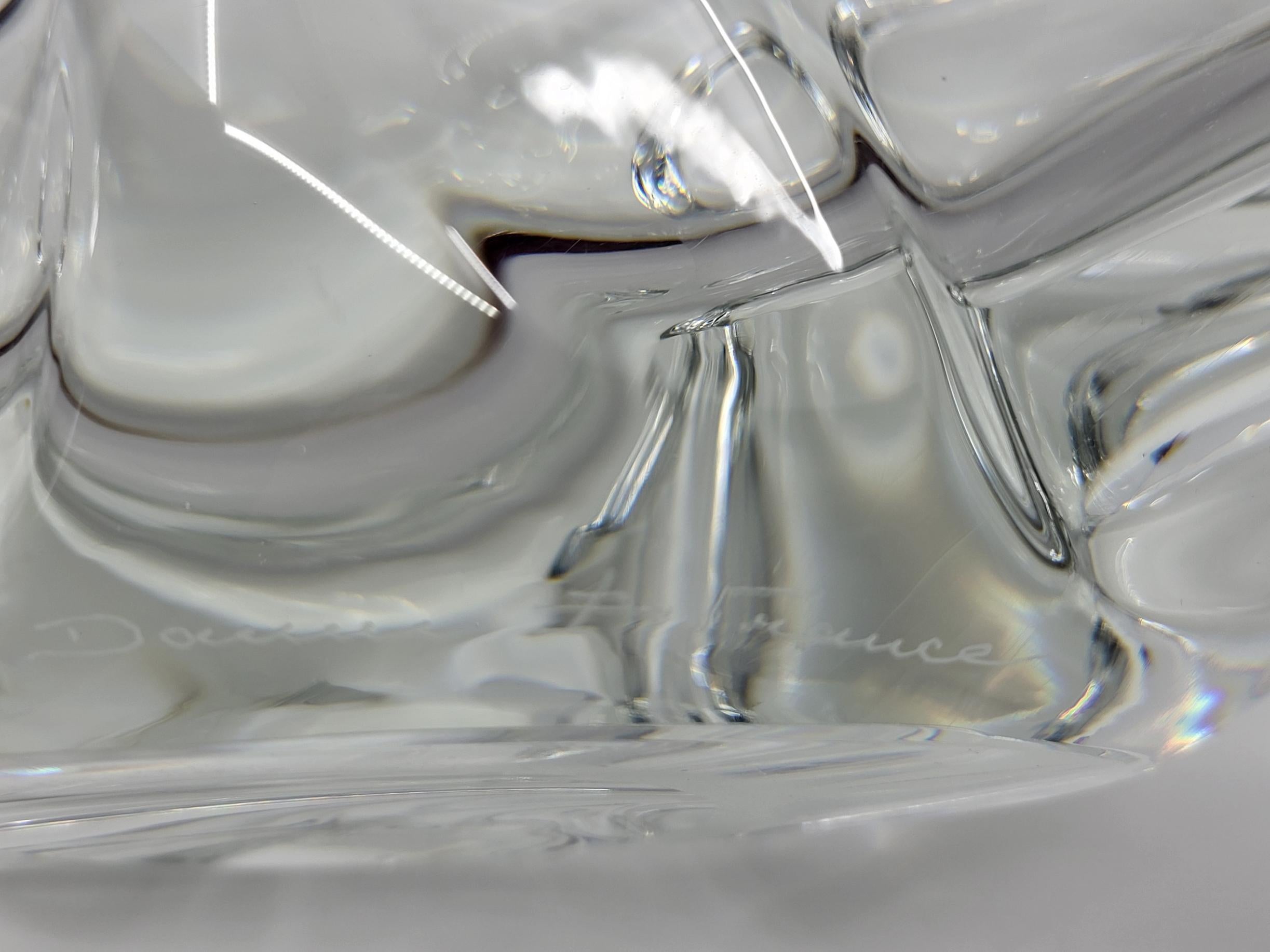 Coupe sculpturale Daum France en cristal in vendita 1
