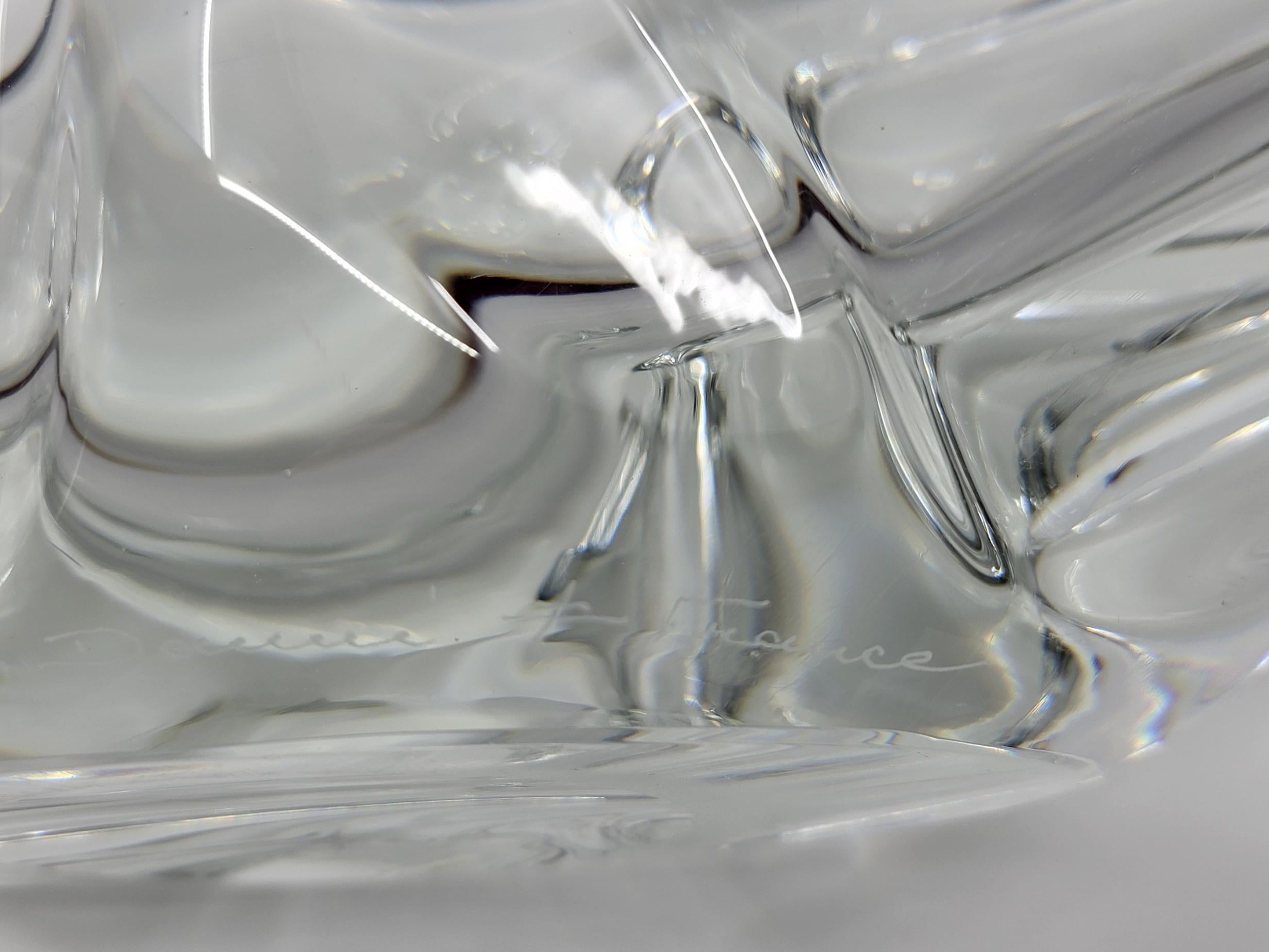 Coupe sculpturale Daum France en cristal in vendita 2