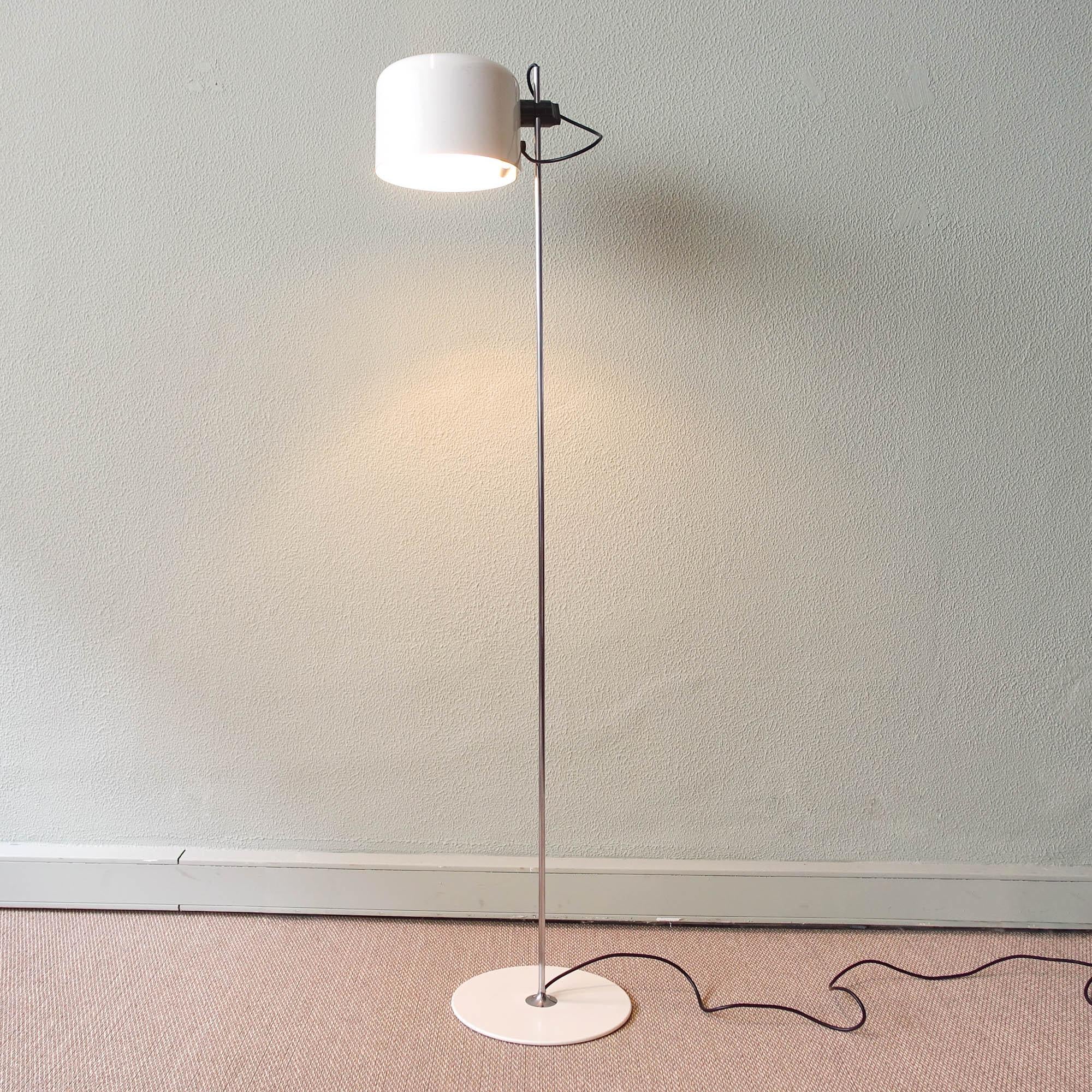 Mid-Century Modern Coupé White Floor Lamp by Joe Colombo for Oluce, 1967