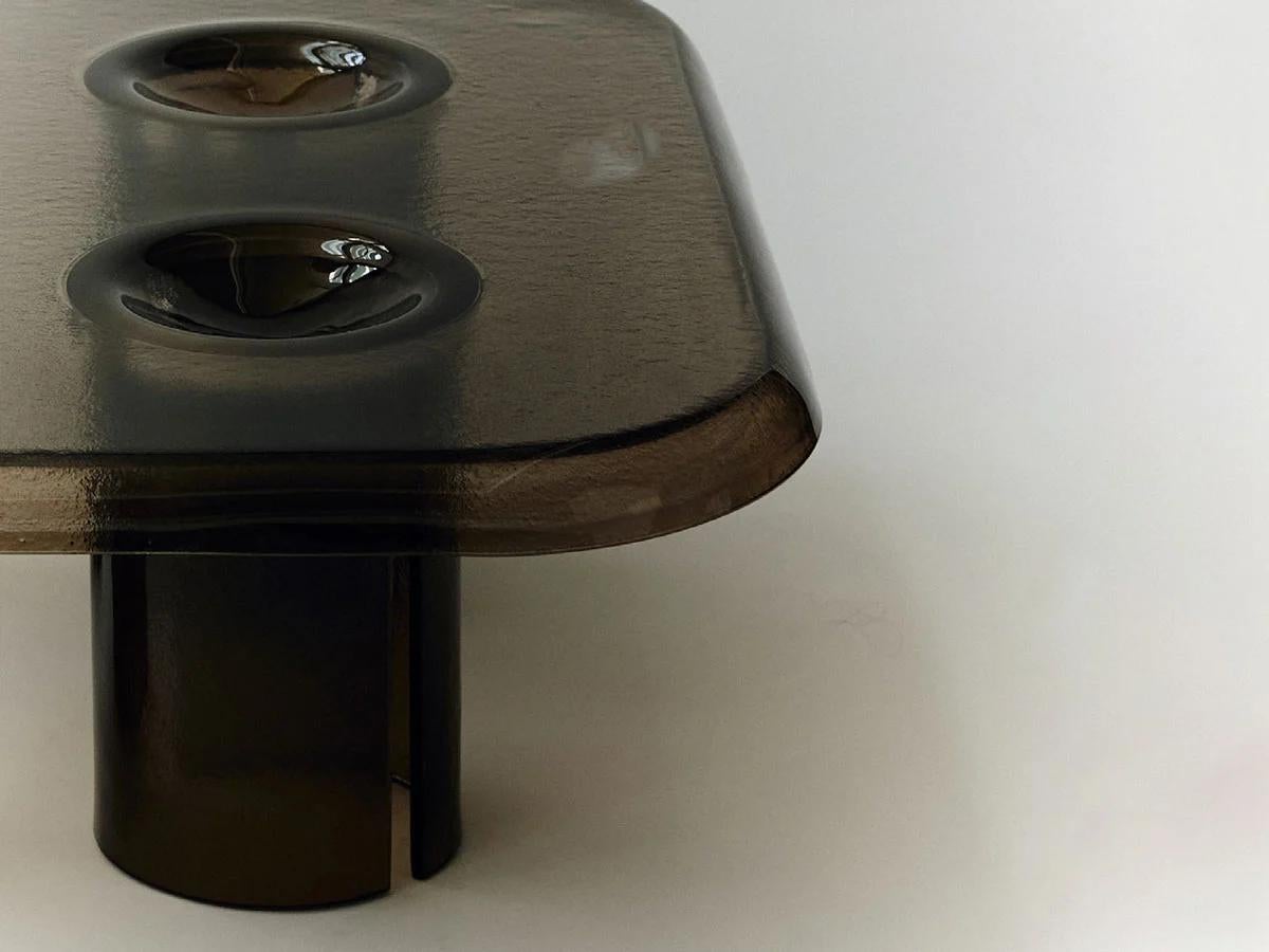 italien Table basse Coupelle en verre Bronze par Marie et Alexandre pour Driade en vente