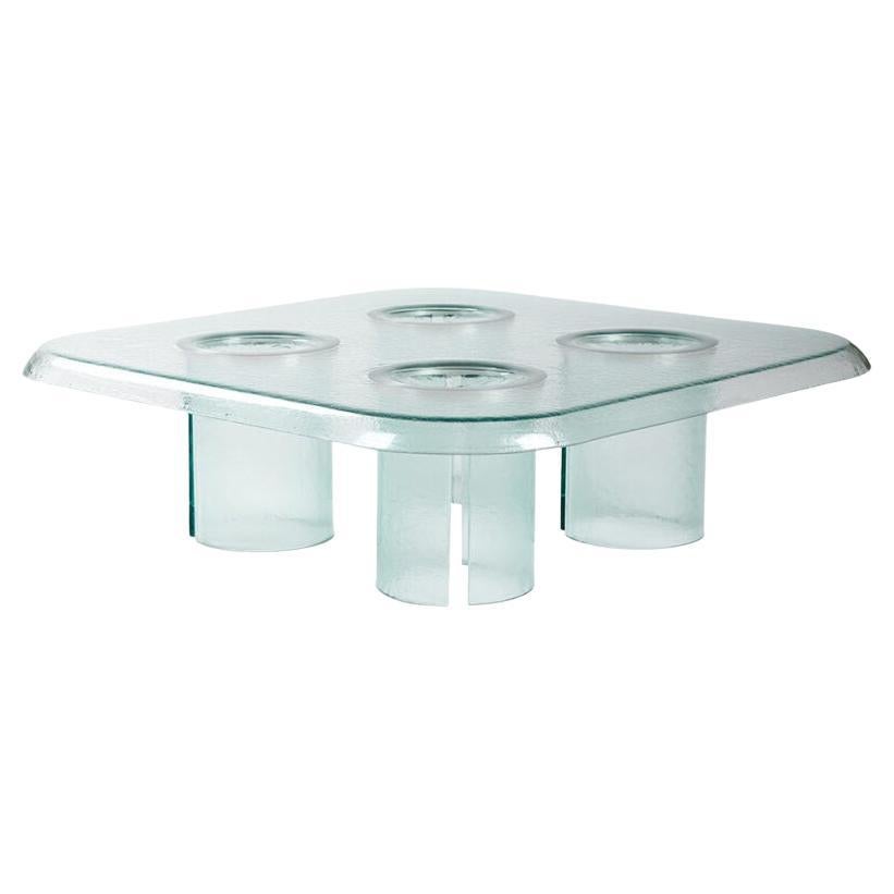 Acier Table basse Coupelle en verre Bronze par Marie et Alexandre pour Driade en vente
