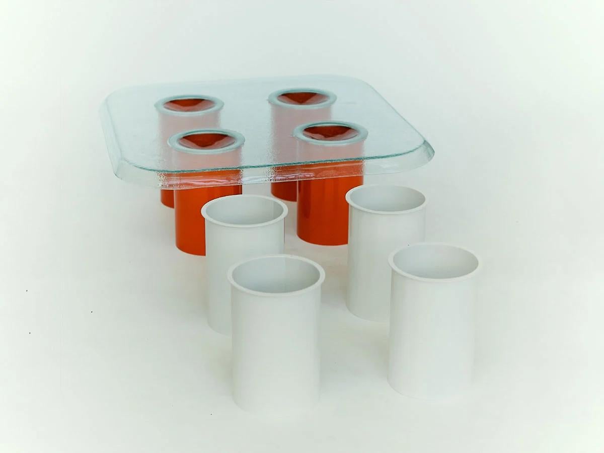 Contemporary Coupelle coffee table in Transparent glass by Marie et Alexandre for Driade For Sale