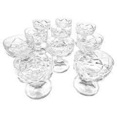 Coupes en cristal soufflé et taillé style Saint Louis Francais (set of 10)