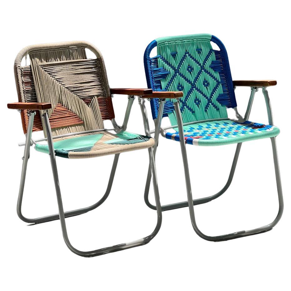 Couple beach chair high Japú Trama Classic and 4 - Outdoor area - Dengô Brasil For Sale