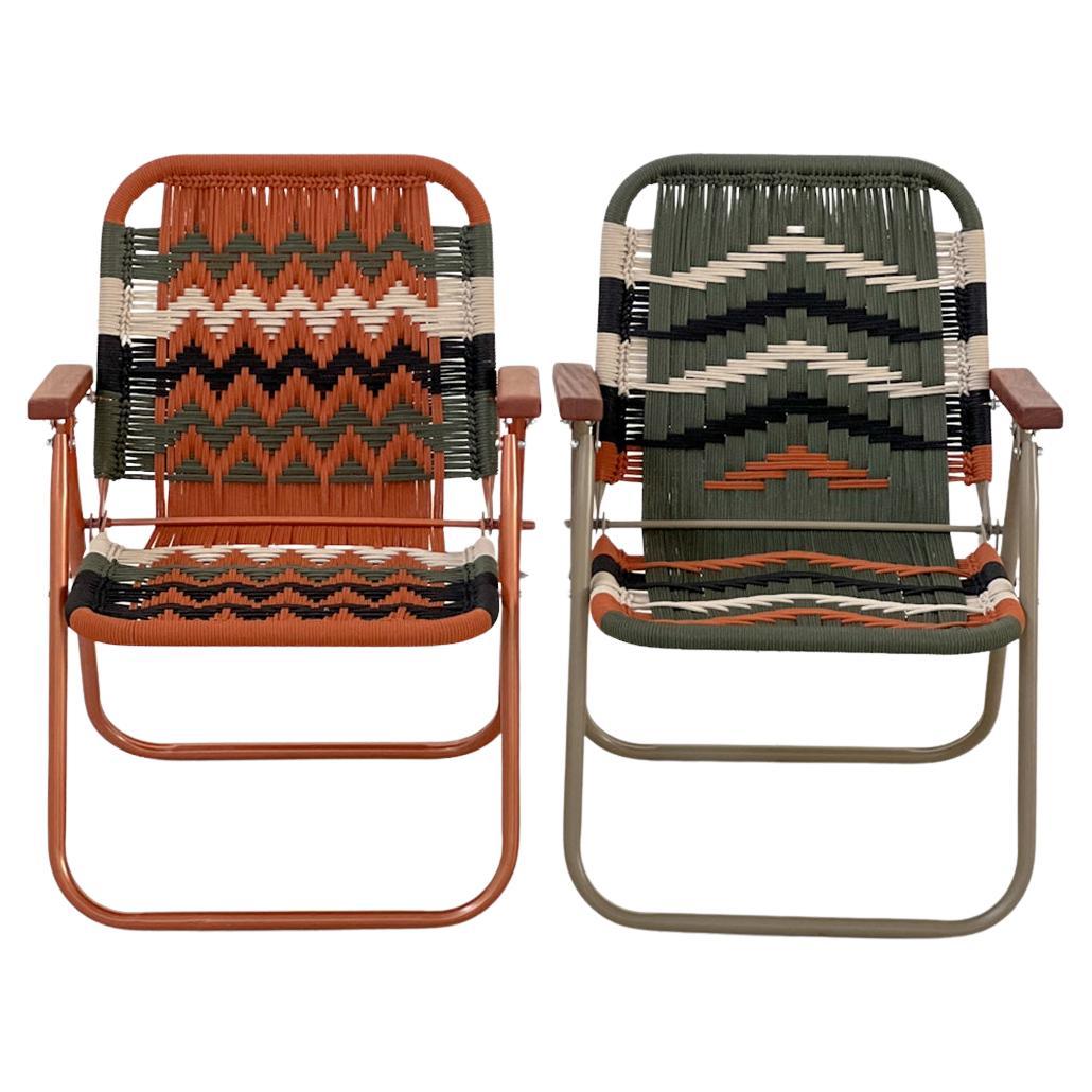 Couple Beach chair Japú Trama 6 and 12 - Outdoor area - Dengô Brasil  For Sale