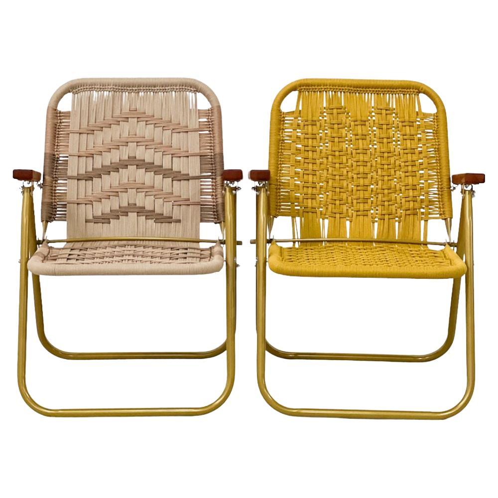 Couple Beach chair Japú Tramas 6 and Orla - Outdoor area - Dengô Brasil  For Sale
