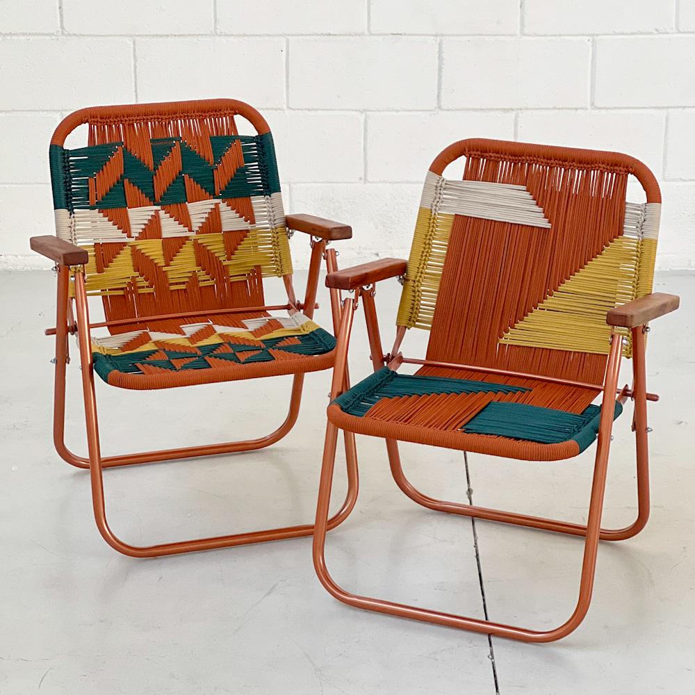Beaded Couple Beach chair Japú Tramas 7 and 10 - Outdoor area - Dengô Brasil  For Sale