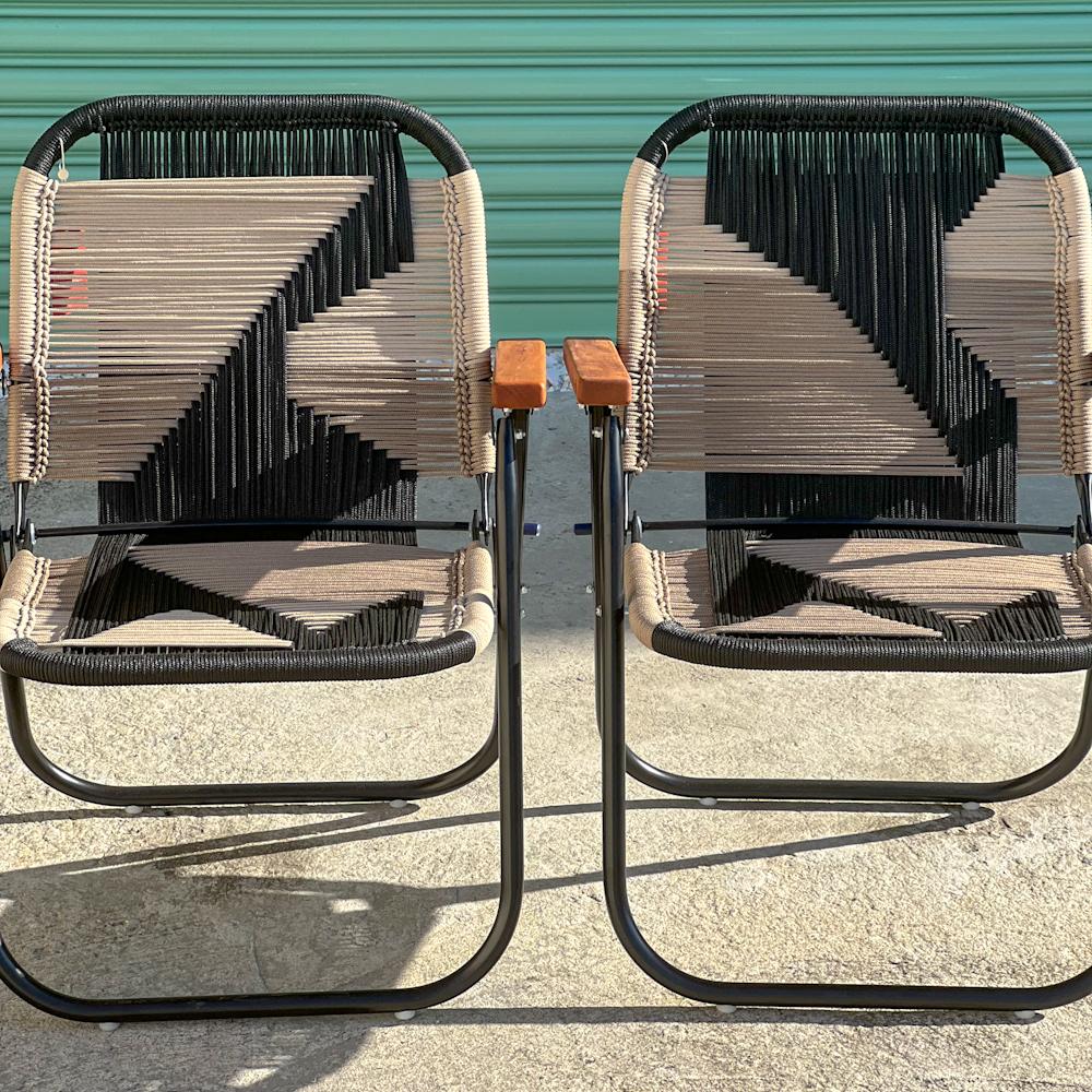 Couple Beach chair Japú Tramas Clássicas - Outdoor area - Dengô Brasil  In New Condition For Sale In Caçapava, SP