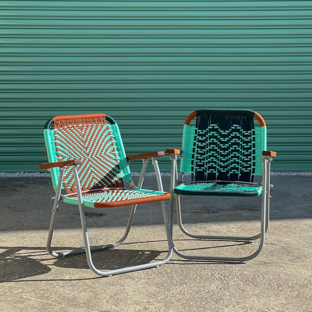 - Trama Lia and Orla - main color: baby green - secundary color: olive green, ocher.
- structure color: cinza sensação.

beach chair, country chair, garden chair, lawn chair, camping chair, folding chair, stylish chair, funky chair

DENGÔ -
A