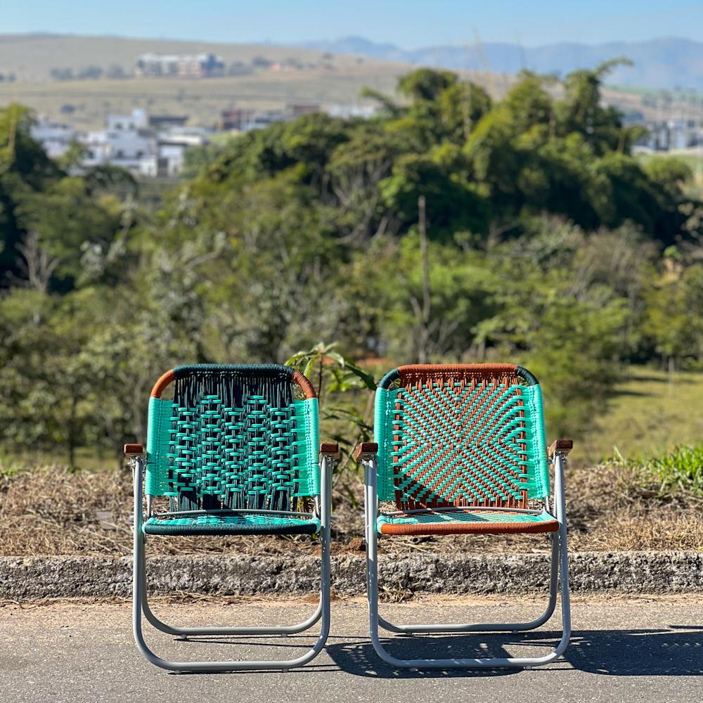 Contemporary Couple Beach chair Japú Tramas Lia and Orla - Outdoor area - Dengô Brasil  For Sale