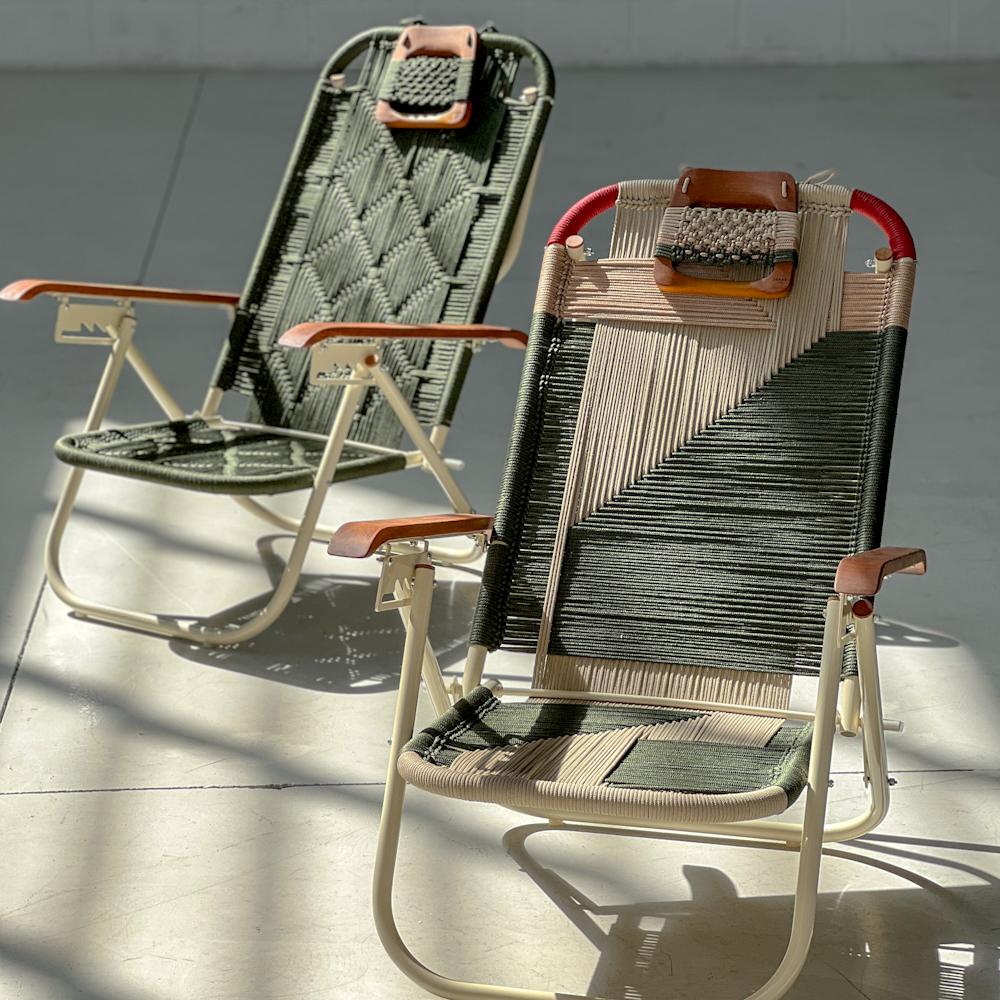 Brazilian Couple Beach chaise chair Japú - Trama 2 and 7 - Outdoor area - Dengô Brasil For Sale