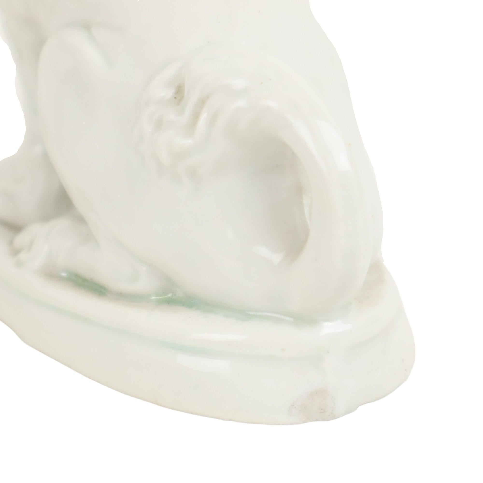 Couple Dogs Poodle Statues Porcelain 19th Century Art Nouveau Germany For Sale 5