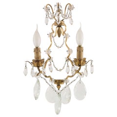 Pair Early 20th Century Maria Teresa Sconce Swarovsky Beaded from Wien