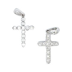 Couple Family Cross Collection - 2 pcs of 18k Gold Classic Cross with Diamonds
