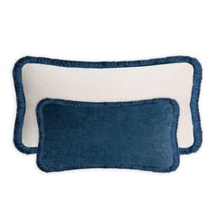 Couple Happy Pillow Carbon and White Velvet with Fringes
