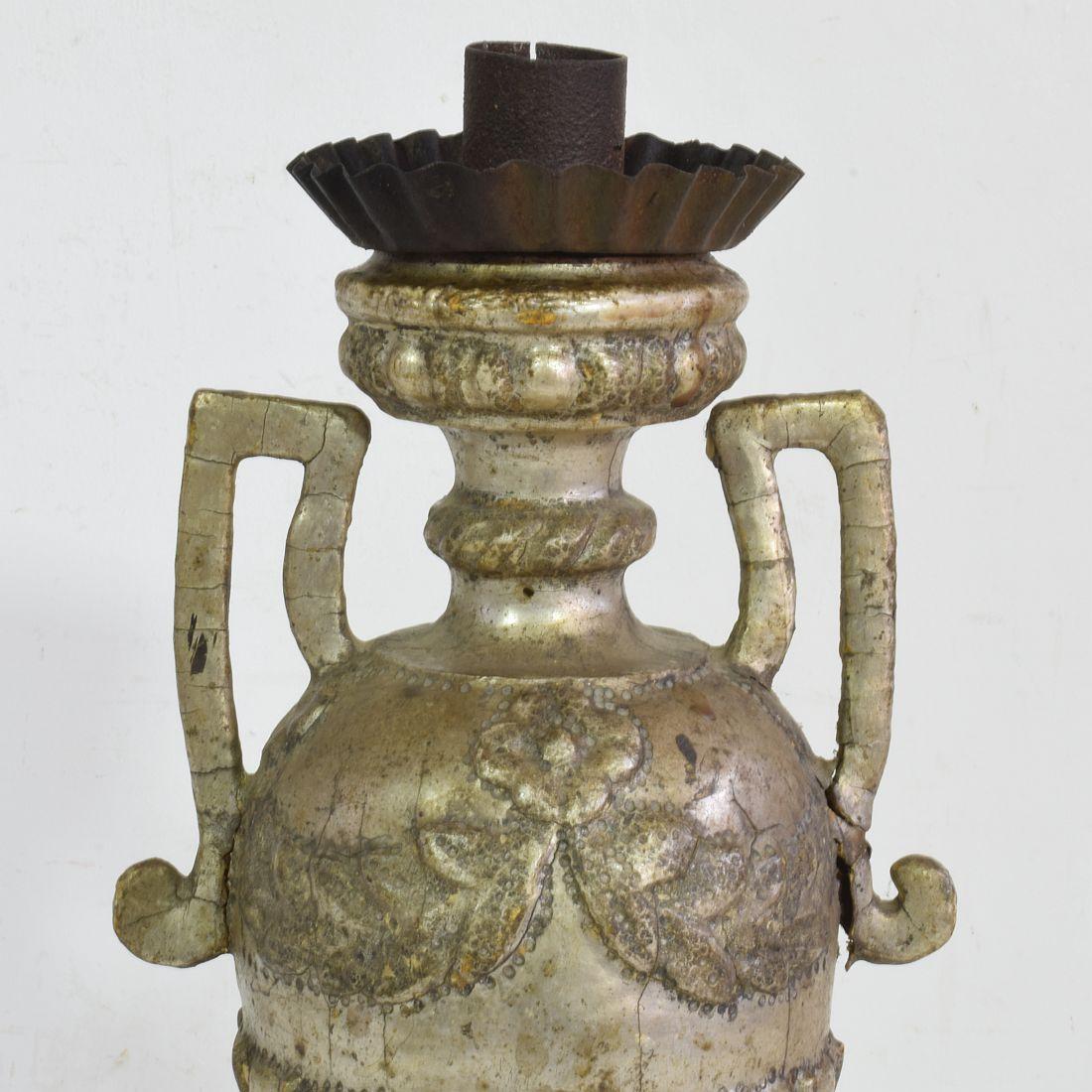 Couple of 18th Century Italian Neoclassical Silvered Candlesticks 8