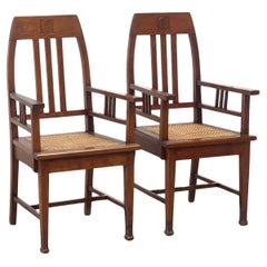 Couple of 1940's Amsterdamse school easy chairs