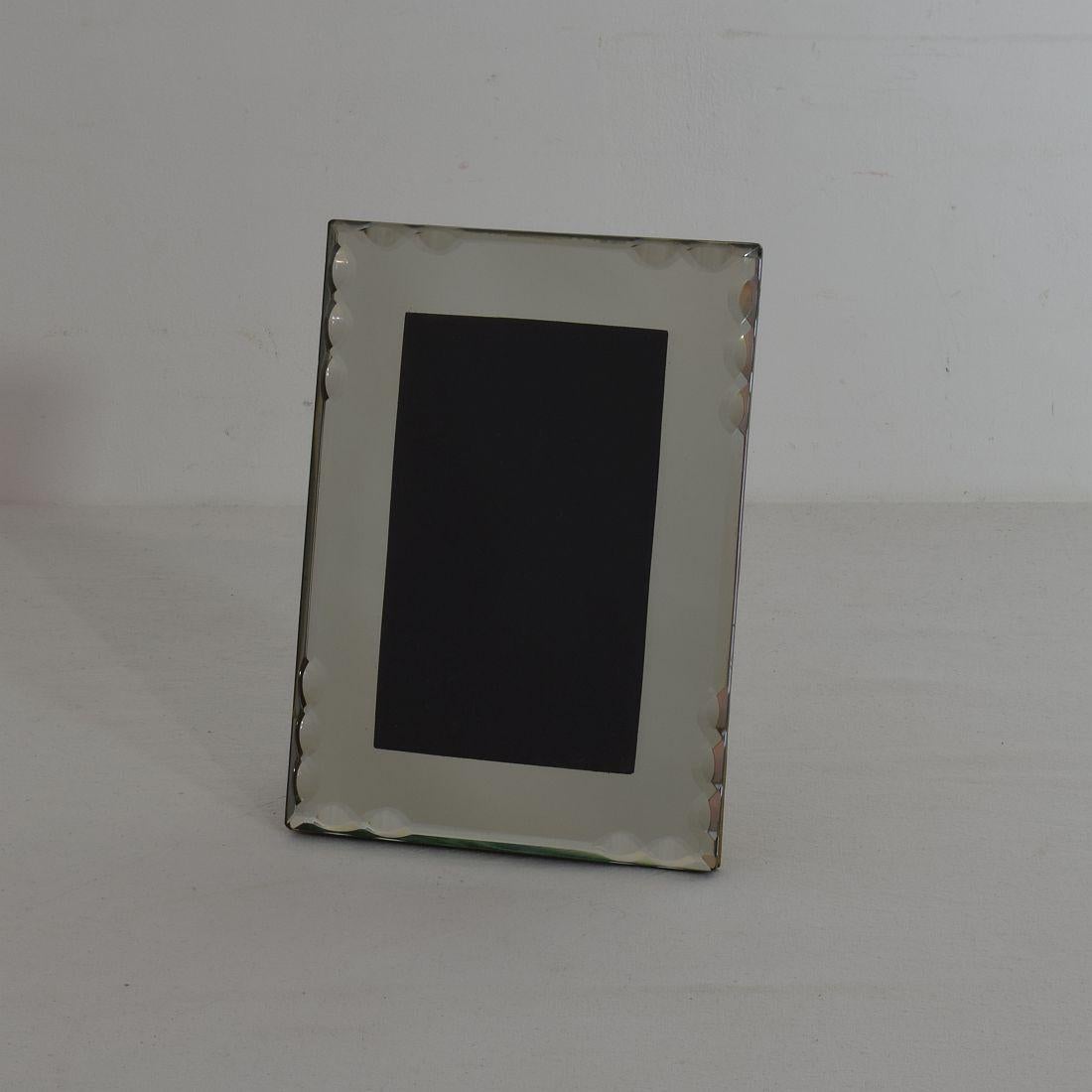 Glass Couple of 1940s French Hollywood Regency Mirror Picture Photo Frames