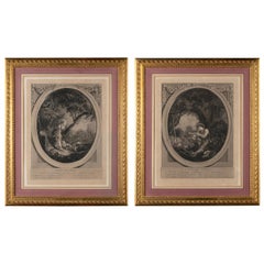 Couple of 19th Century French Engravings in Gilt Frames