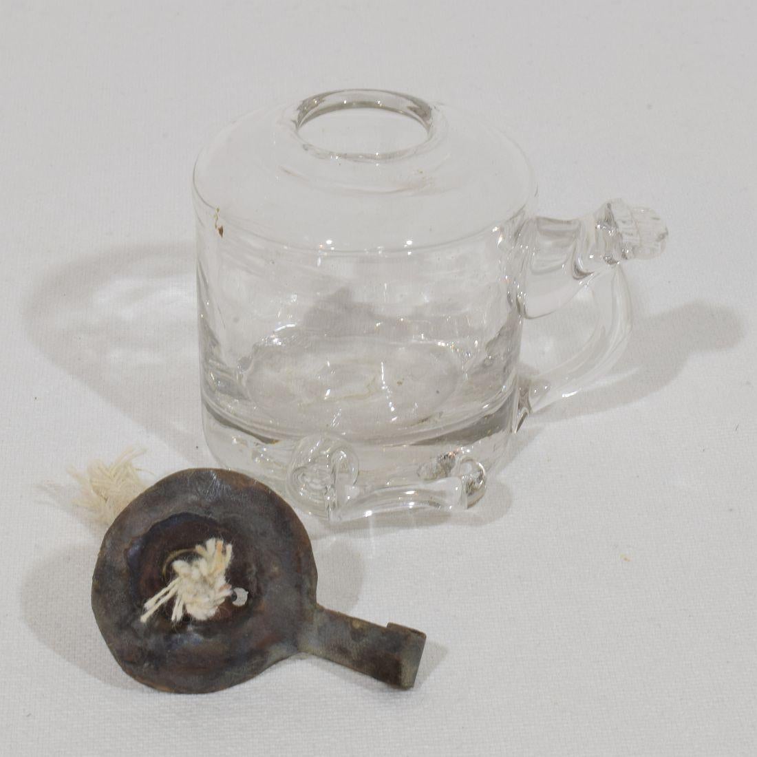 Paar französische Glasweber-Öllampen aus dem 19. im Angebot 4