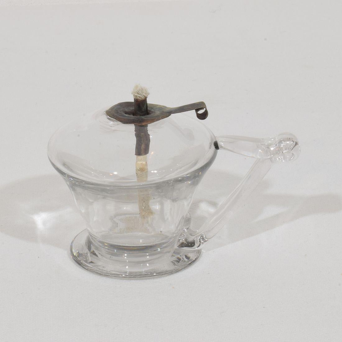 Paar französische Glasweber-Öllampen aus dem 19. (Französische Provence) im Angebot