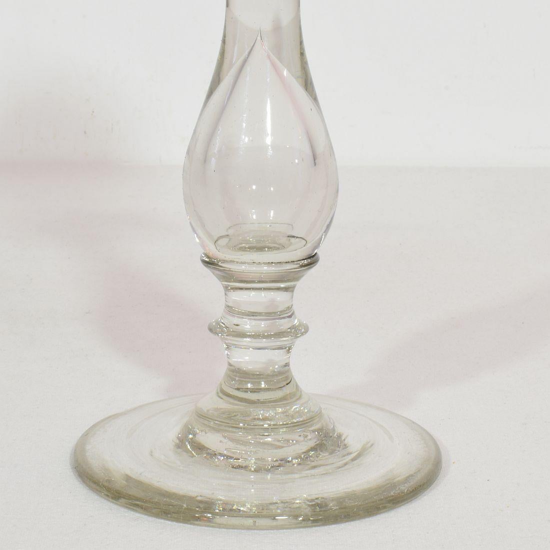 Couple of 19th Century French Glass Weaver Oil Lamps 3