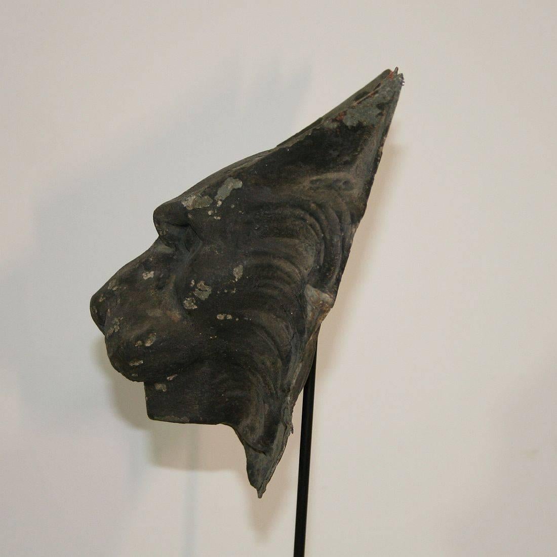 Couple of 19th Century, French Zinc Lion Head Fragments 15