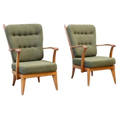 Couple of 2 French easy lounge chairs chairs