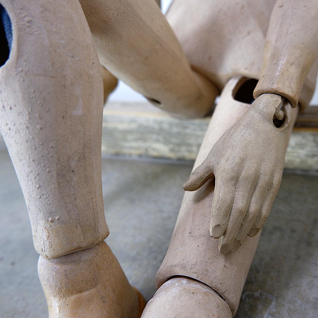 Terracotta Couple of articulated terracotta mannequins For Sale