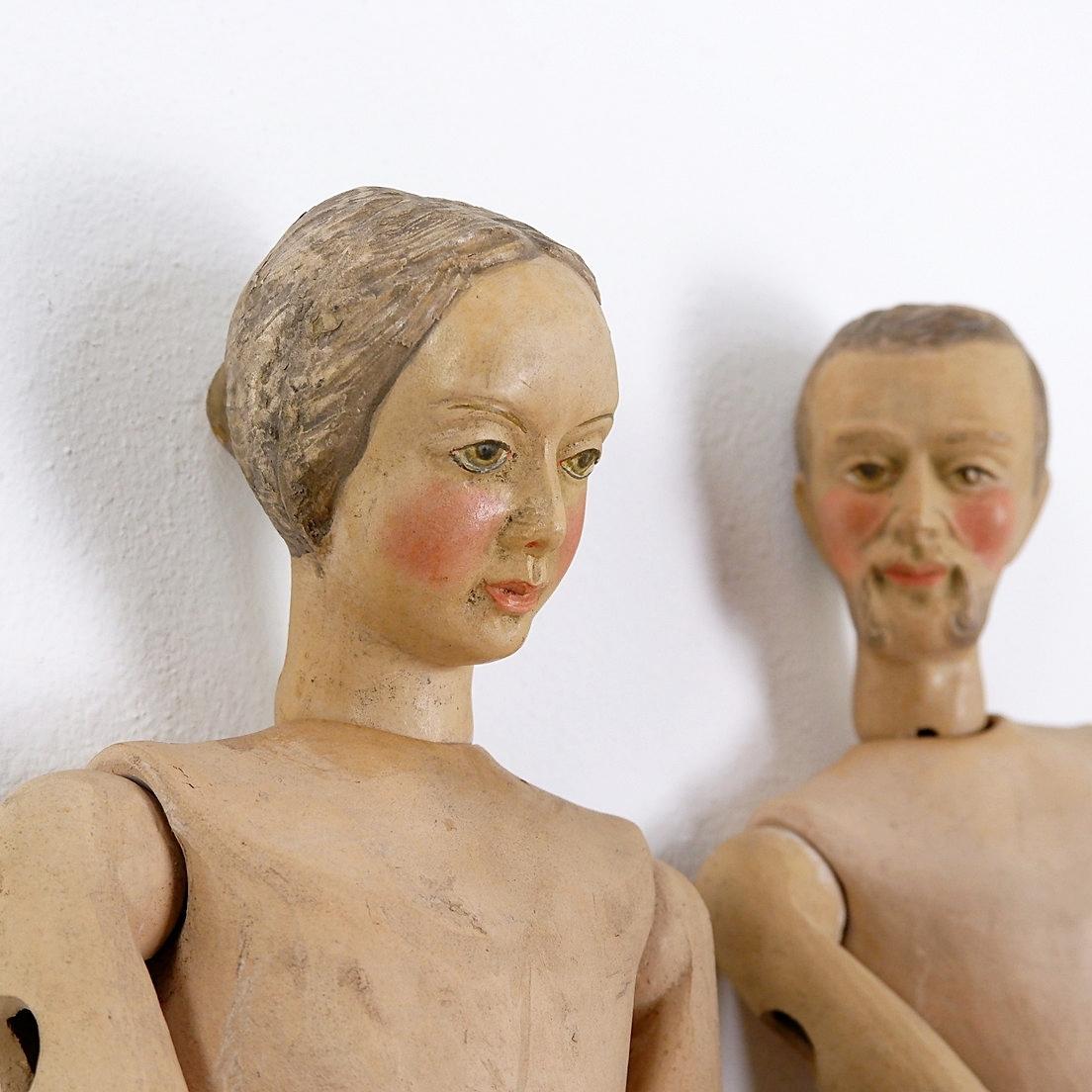 Couple of articulated terracotta mannequins For Sale 1