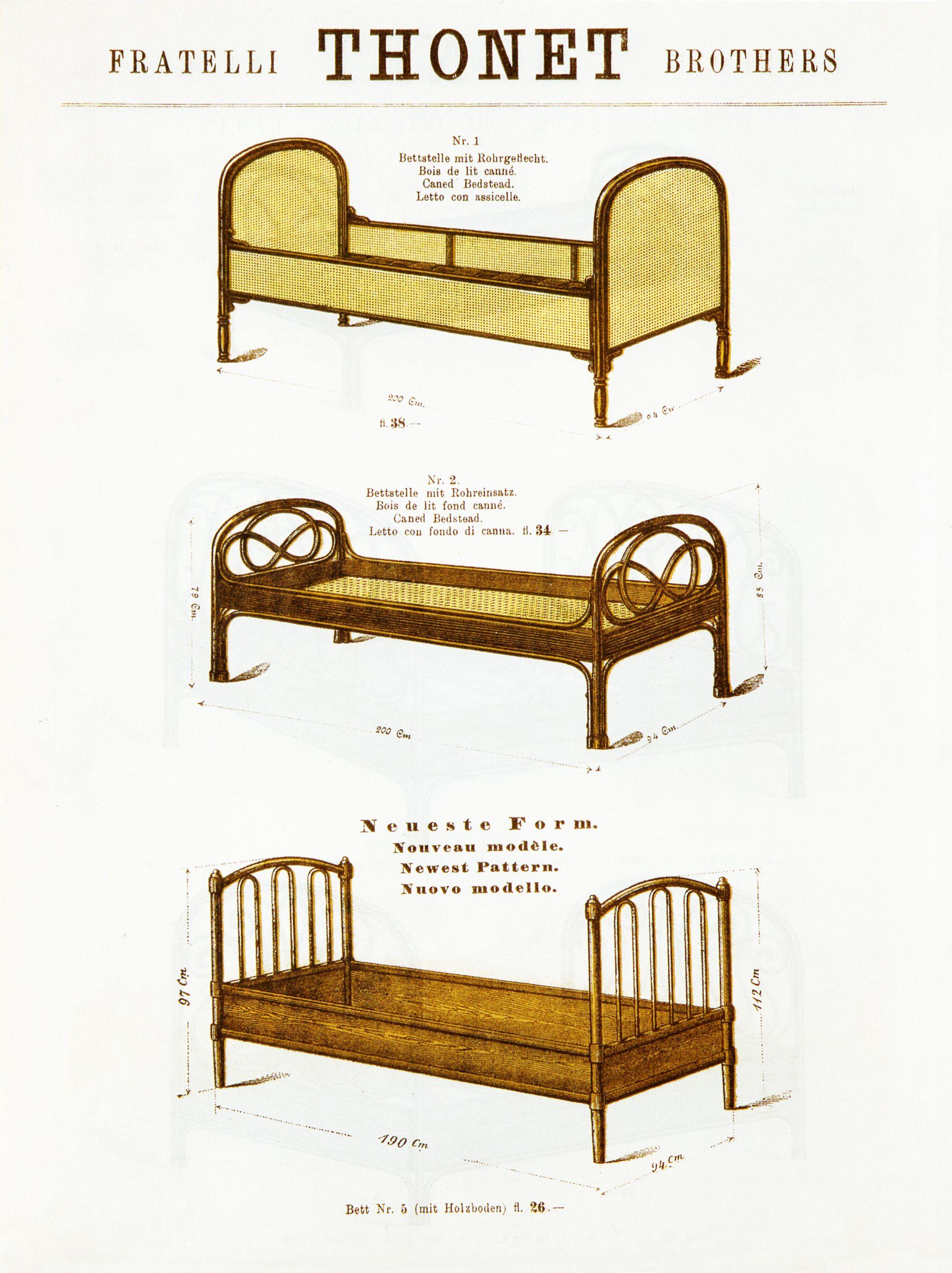 Austrian Couple of Beds Thonet Nr.2, from 1879 For Sale