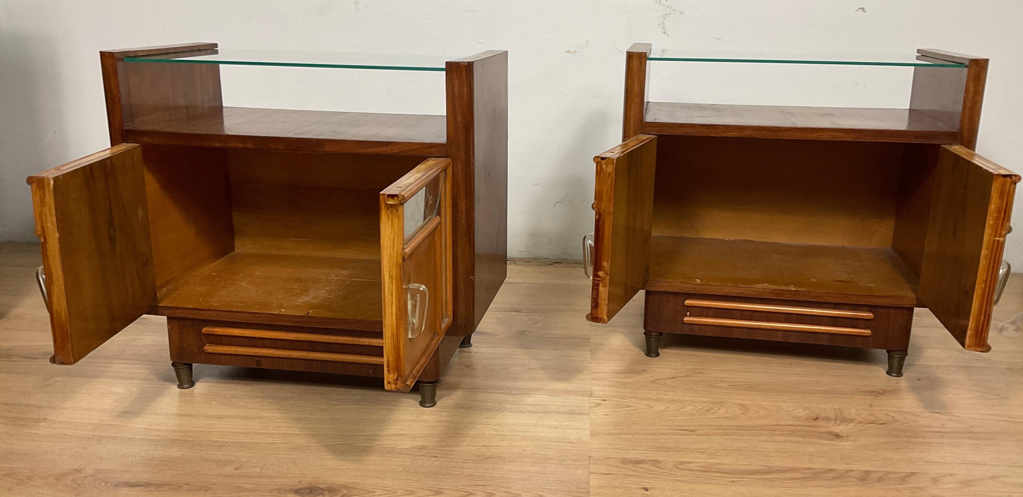 Deux tables de chevet attribuables à Luigi Brusotti des années 40 en vente 8